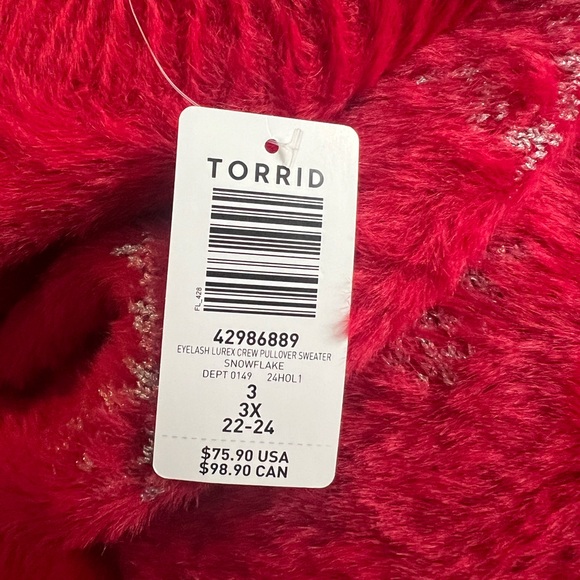 NWT Torrid fuzzy Christmas Sweater size 3 - Picture 5 of 5